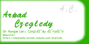 arpad czegledy business card